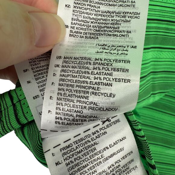 Adidas Golf Polo Shirt Men’s SMALL PrimeGreen Snap Button Stripe Short Sleeve - Picture 14 of 14